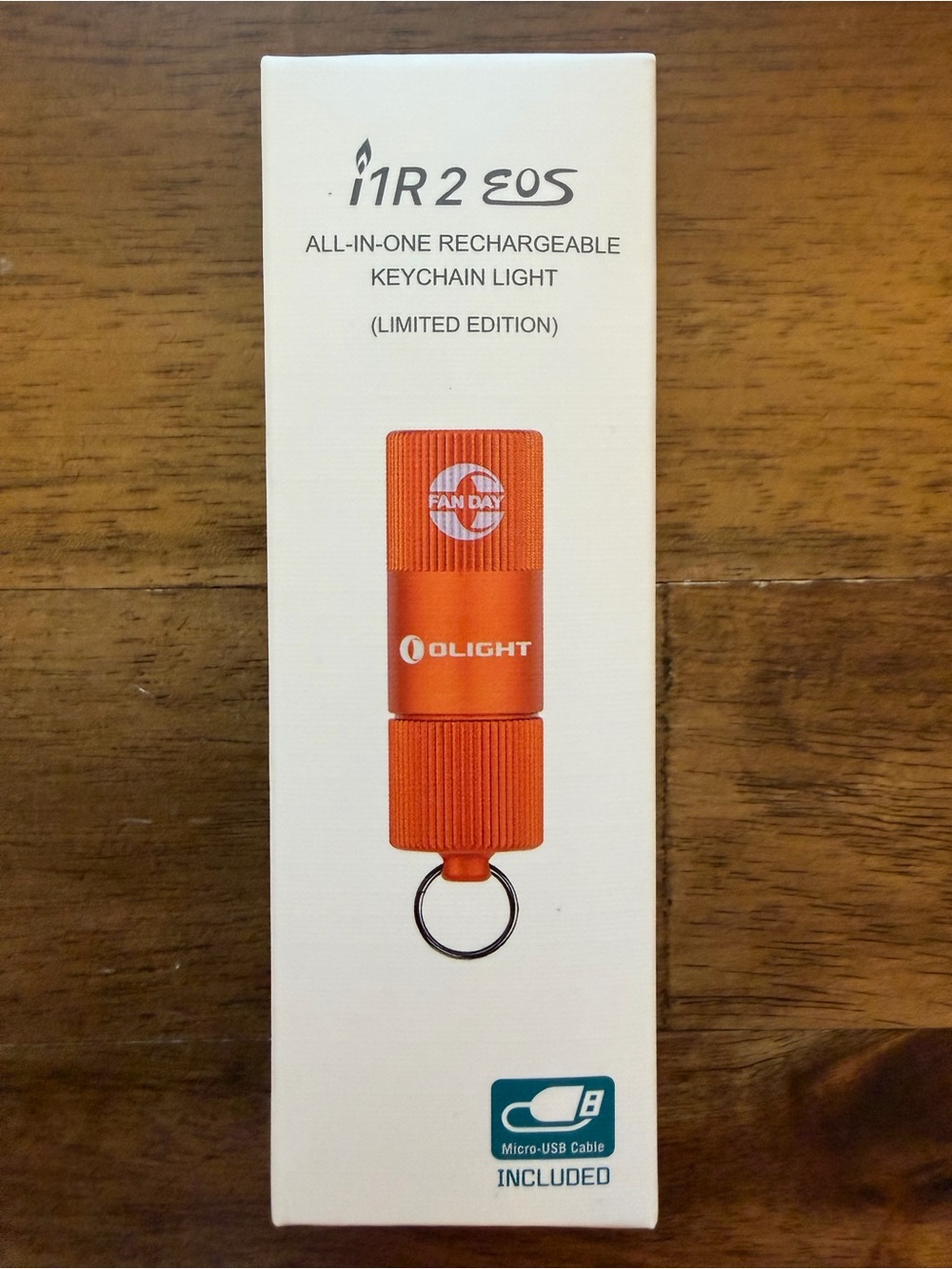 Olight i1R 2 EOS Fan Day Limited Edition Orange Keychain Flashlight NIB